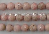 CRC453 15.5 inches 10mm faceted round Argentina rhodochrosite beads