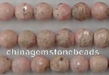 CRC454 15.5 inches 12mm faceted round Argentina rhodochrosite beads