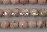 CRC455 15.5 inches 14mm faceted round Argentina rhodochrosite beads