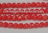 CRC511 15.5 inches 6mm faceted round synthetic rhodochrosite beads