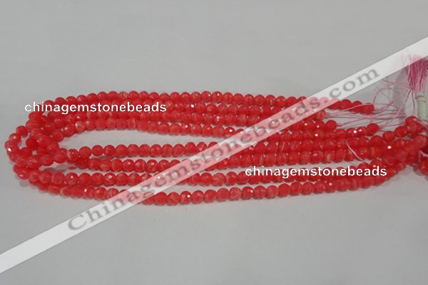 CRC511 15.5 inches 6mm faceted round synthetic rhodochrosite beads