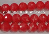 CRC513 15.5 inches 10mm faceted round synthetic rhodochrosite beads