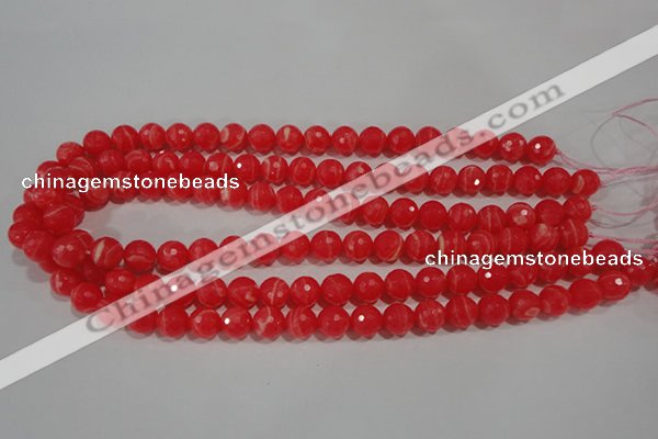 CRC513 15.5 inches 10mm faceted round synthetic rhodochrosite beads