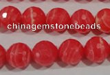 CRC514 15.5 inches 12mm faceted round synthetic rhodochrosite beads