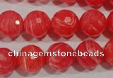 CRC515 15.5 inches 14mm faceted round synthetic rhodochrosite beads