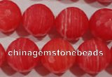 CRC517 15.5 inches 18mm faceted round synthetic rhodochrosite beads