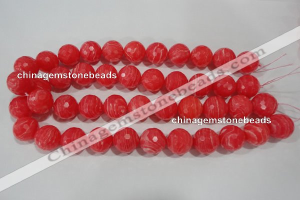 CRC517 15.5 inches 18mm faceted round synthetic rhodochrosite beads