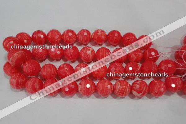 CRC518 15.5 inches 20mm faceted round synthetic rhodochrosite beads