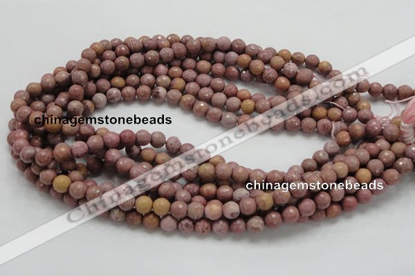 CRC58 15.5 inches 8mm faceted round rhodochrosite gemstone beads