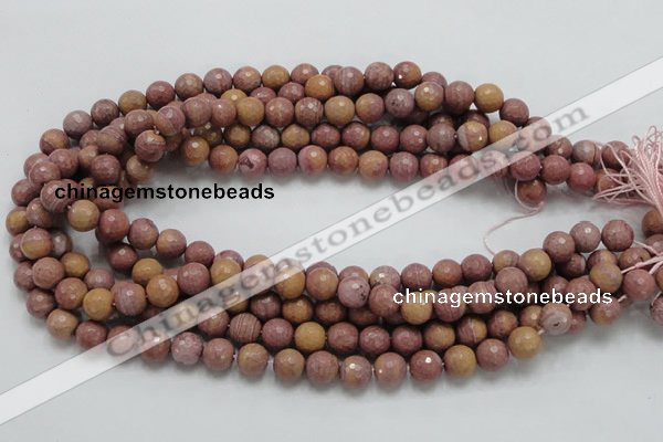 CRC59 15.5 inches 10mm faceted round rhodochrosite gemstone beads