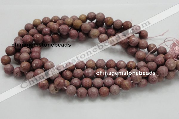 CRC60 15.5 inches 12mm faceted round rhodochrosite gemstone beads