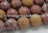 CRC61 15.5 inches 14mm faceted round rhodochrosite gemstone beads