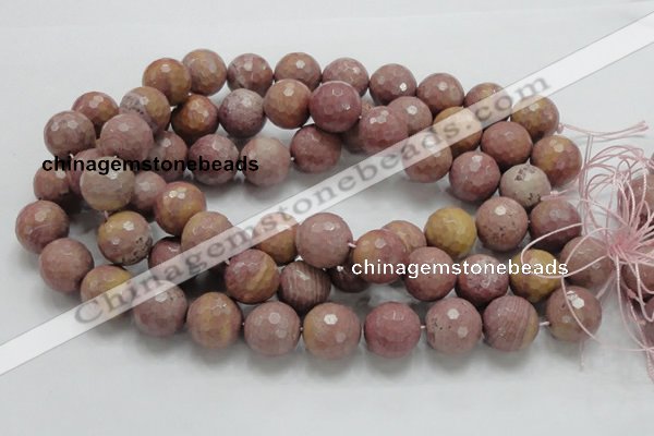 CRC63 15.5 inches 18mm faceted round rhodochrosite gemstone beads