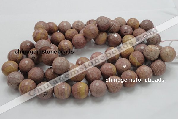 CRC64 15.5 inches 20mm faceted round rhodochrosite gemstone beads