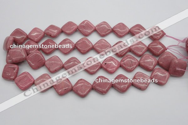 CRC685 15.5 inches 18*18mm diamond rhodochrosite beads wholesale