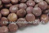 CRC71 15.5 inches 10mm flat round rhodochrosite gemstone beads