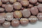 CRC72 15.5 inches 12mm flat round rhodochrosite gemstone beads