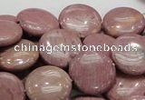 CRC73 15.5 inches 16mm flat round rhodochrosite gemstone beads