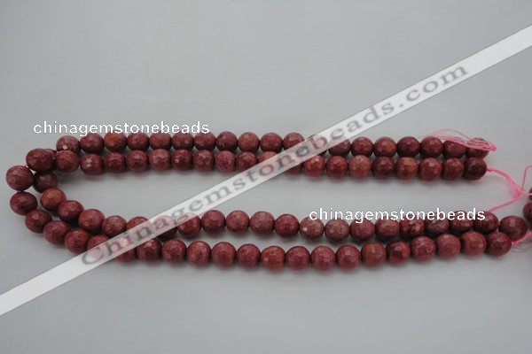 CRC803 15.5 inches 10mm faceted round Brazilian rhodochrosite beads