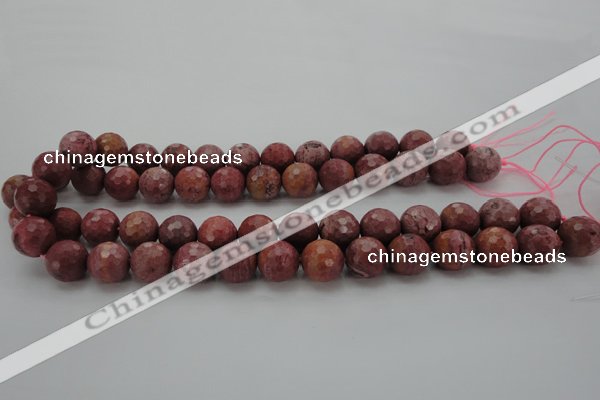 CRC804 15.5 inches 12mm faceted round Brazilian rhodochrosite beads