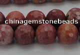 CRC805 15.5 inches 14mm faceted round Brazilian rhodochrosite beads