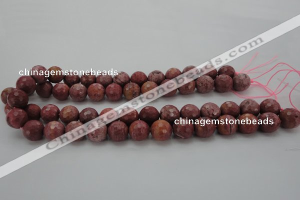 CRC805 15.5 inches 14mm faceted round Brazilian rhodochrosite beads