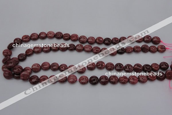 CRC813 15.5 inches 10mm flat round Brazilian rhodochrosite beads