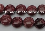 CRC814 15.5 inches 12mm flat round Brazilian rhodochrosite beads