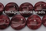 CRC817 15.5 inches 18mm flat round Brazilian rhodochrosite beads