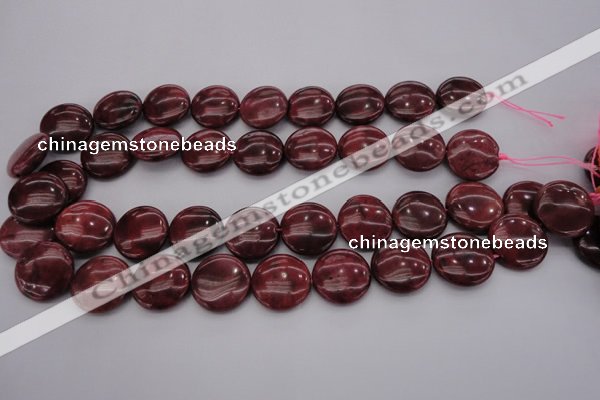 CRC817 15.5 inches 18mm flat round Brazilian rhodochrosite beads