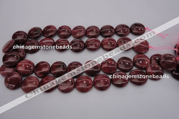 CRC818 15.5 inches 20mm flat round Brazilian rhodochrosite beads