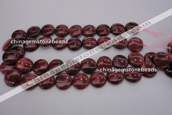 CRC819 15.5 inches 25mm flat round Brazilian rhodochrosite beads