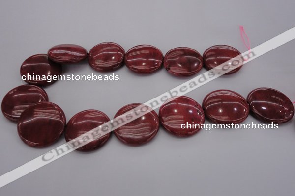 CRC820 15.5 inches 30mm flat round Brazilian rhodochrosite beads