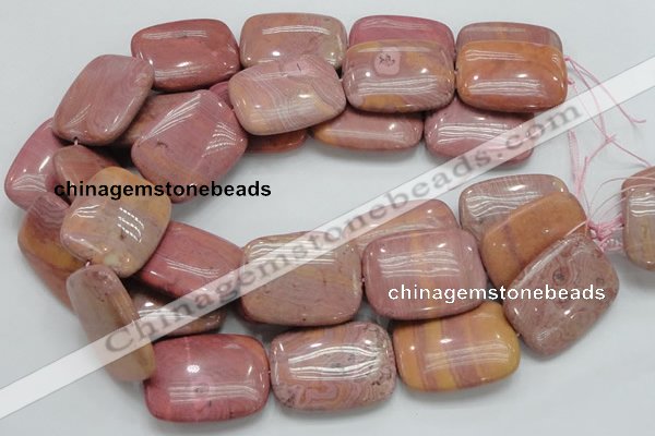 CRC84 15.5 inches 30*40mm rectangle rhodochrosite gemstone beads