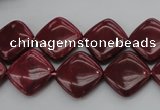 CRC841 15.5 inches 14*14mm diamond Brazilian rhodochrosite beads