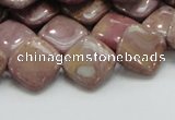 CRC85 15.5 inches 13*13mm diamond rhodochrosite gemstone beads