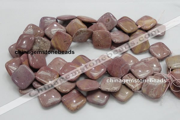 CRC86 15.5 inches 25*25mm diamond rhodochrosite gemstone beads