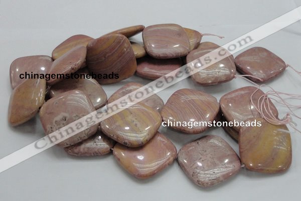 CRC87 15.5 inches 40*40mm diamond rhodochrosite gemstone beads