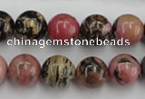 CRD04 15.5 inches 12mm round natural rhodonite gemstone beads