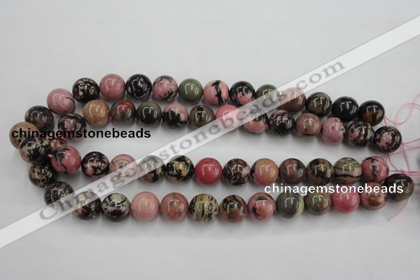 CRD05 15.5 inches 14mm round natural rhodonite gemstone beads