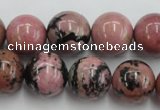 CRD06 15.5 inches 16mm round natural rhodonite gemstone beads