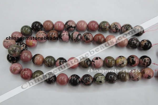 CRD06 15.5 inches 16mm round natural rhodonite gemstone beads