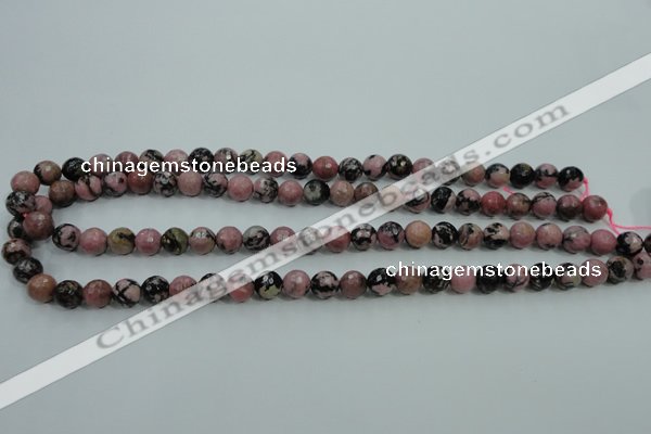 CRD11 15.5 inches 6mm faceted round rhodonite gemstone beads