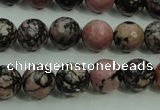 CRD14 15.5 inches 10mm faceted round rhodonite gemstone beads