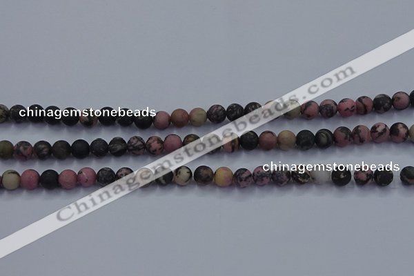 CRD23 15.5 inches 4mm round matte rhodonite beads wholesale