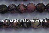 CRD24 15.5 inches 6mm round matte rhodonite beads wholesale