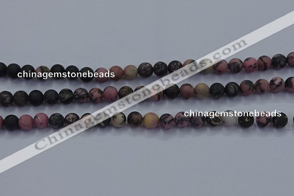 CRD24 15.5 inches 6mm round matte rhodonite beads wholesale