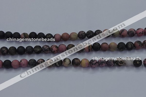 CRD25 15.5 inches 8mm round matte rhodonite beads wholesale