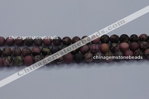 CRD26 15.5 inches 10mm round matte rhodonite beads wholesale