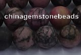 CRD27 15.5 inches 12mm round matte rhodonite beads wholesale